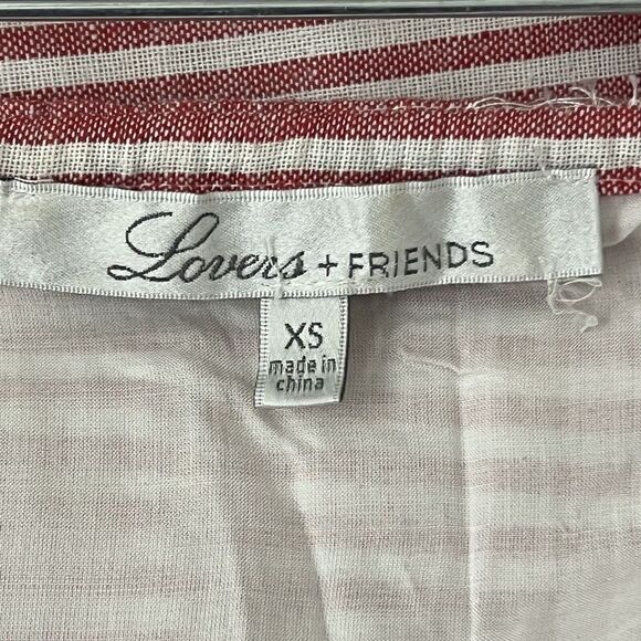 Lovers + Friends XS Red and White Striped Off the Shoulder Blouse - Picture 4 of 4